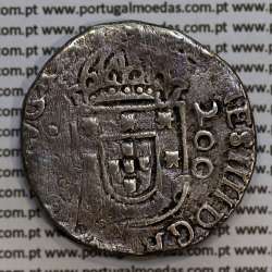 Meio Cruzado prata D. João IV 1640-1656, Lisboa, 200 Réis prata Legenda ✤IOANNES IIII DG REX PORTVGALIE / ✤IN.HOC.SIGNO.VINCES