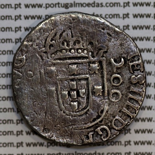 Meio Cruzado prata D. João IV 1640-1656, Lisboa, 200 Réis prata Legenda ✤IOANNES IIII DG REX PORTVGALIE / ✤IN.HOC.SIGNO.VINCES