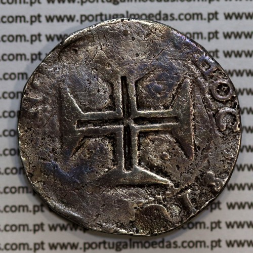 Meio Cruzado prata D. João IV 1640-1656, Lisboa, 200 Réis prata Legenda ✤IOANNES IIII DG REX PORTVGALIE / ✤IN.HOC.SIGNO.VINCES