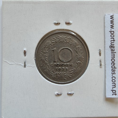 Áustria 10 Groschen 1925 Cupro niquel, World Coins Austria KM 2838, coin of 10 Groschen 1925 Copper-nickel