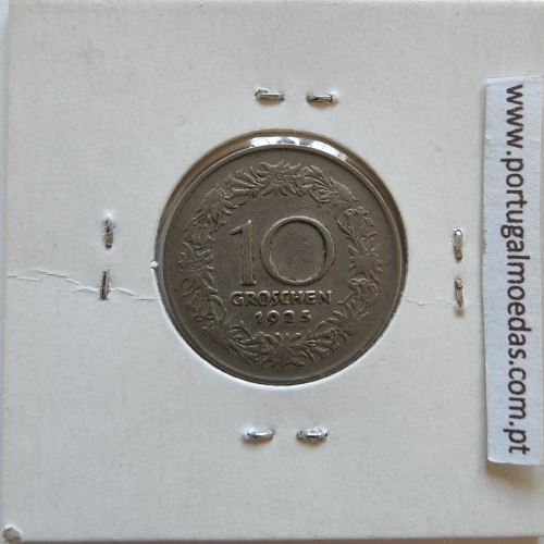Áustria 10 Groschen 1925 Cupro niquel, World Coins Austria KM 2838, coin of 10 Groschen 1925 Copper-nickel