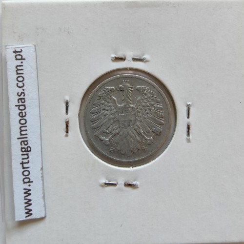 Áustria 2 Groschen 1950 Aluminio, World Coins Austria KM 2876, coin of 2 groschen 1950 Aluminium