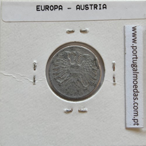 Áustria 2 Groschen 1952 Alumínio, World Coins Austria KM 2876, coin of 2 groschen 1952 Aluminium