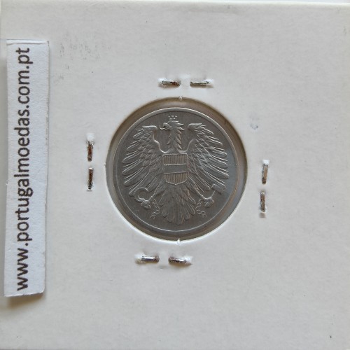 Áustria 2 Groschen 1954 Alumínio, World Coins Austria KM 2876, coin of 2 groschen 1954 Aluminium