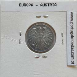 Áustria 2 Groschen 1954 Alumínio, World Coins Austria KM 2876, coin of 2 groschen 1954 Aluminium