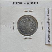 Áustria 2 Groschen 1954 Alumínio, World Coins Austria KM 2876, coin of 2 groschen 1954 Aluminium