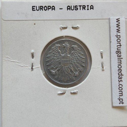 Áustria 2 Groschen 1954 Alumínio, World Coins Austria KM 2876, coin of 2 groschen 1954 Aluminium