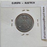 Áustria 2 Groschen 1954 Alumínio, World Coins Austria KM 2876, coin of 2 groschen 1954 Aluminium