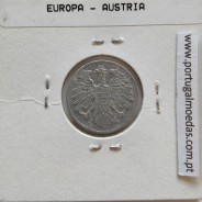 Áustria 2 Groschen 1954 Alumínio, World Coins Austria KM 2876, coin of 2 groschen 1954 Aluminium