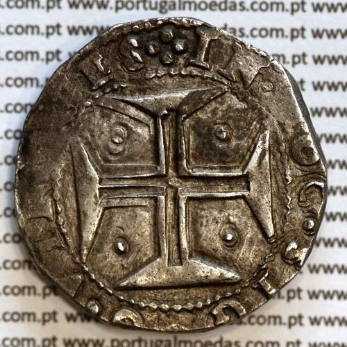 Meio Cruzado prata D. João IV 1640-1656, 200 Réis, Legenda ✤IOANNES IIII DG REX PORTVGALIE / ✤IN.HOC.SIGNO.VINCES, KM 49