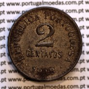 Portugal, iron coin of 2 centavos 1918, 2 centavos 1918 iron of portuguese republic, (VF+/XF), World Coins Portugal KM#567