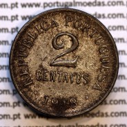 Portugal, iron coin of 2 centavos 1918, 2 centavos 1918 iron of portuguese republic, (VF+/XF), World Coins Portugal KM#567