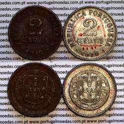 2 centavos 1918 Ferro, "$02 centavos 1918 Ferro Republica Portuguesa", (MBC+/Bela), World Coins Portugal KM 567