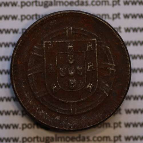 2 centavos 1918 Ferro, "$02 centavos 1918 Ferro Republica Portuguesa", (MBC+/Bela), World Coins Portugal KM 567