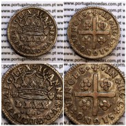 Tostão Prata D. João V 1706-1750, 100 réis,  Anverso (•✤•), Reverso (+✤+), World Coins Portugal KM 177
