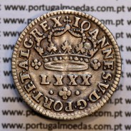 Portugal silver coin, Tostão of D. João V 1706-1750, 100 réis, obverse (•✤•), reverse (+✤+), (MBC+), World Coins Portugal KM177