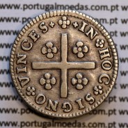 Portugal silver coin, Tostão of D. João V 1706-1750, 100 réis, obverse (•✤•), reverse (+✤+), (MBC+), World Coins Portugal KM177