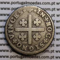Tostão Prata D. João V 1706-1750, 100 réis,  Anverso (•✤•), Reverso (+✤+), (MBC), World Coins Portugal KM 177