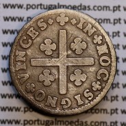 Tostão Prata D. João V 1706-1750, 100 réis,  Anverso (•✤•), Reverso (+✤+), (MBC), World Coins Portugal KM 177