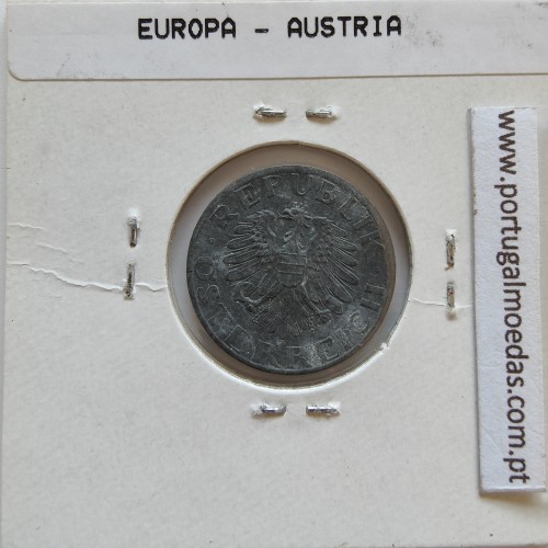 Áustria 5 Groschen 1975 Zinco, World Coins Austria KM 2875, coin of 5 groschen 1975 zinc