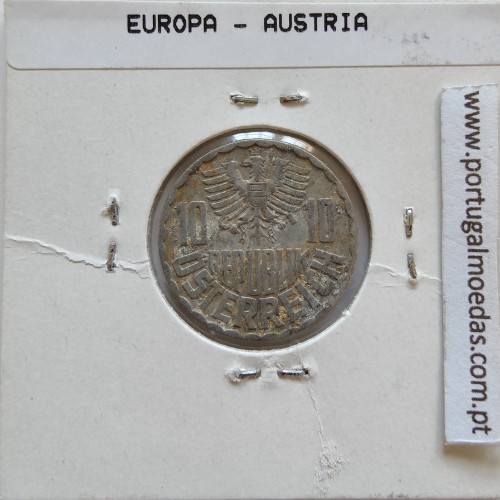 Áustria 10 Groschen 1951 Alumínio, World Coins Austria KM 2878, coin of 10 groschen 1951 Aluminium