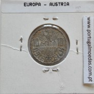 Áustria 10 Groschen 1951 Alumínio, World Coins Austria KM 2878, coin of 10 groschen 1951 Aluminium