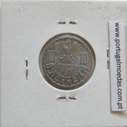 Áustria 10 Groschen 1952 Alumínio, World Coins Austria KM 2878, coin of 10 groschen 1952 Aluminium