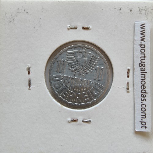 Áustria 10 Groschen 1952 Alumínio, World Coins Austria KM 2878, coin of 10 groschen 1952 Aluminium