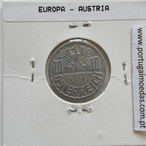 Áustria 10 Groschen 1952 Alumínio, World Coins Austria KM 2878, coin of 10 groschen 1952 Aluminium