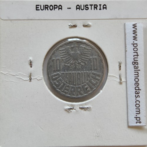 Áustria 10 Groschen 1952 Alumínio, World Coins Austria KM 2878, coin of 10 groschen 1952 Aluminium