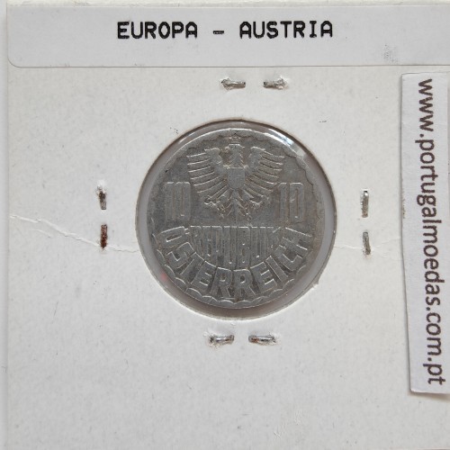 Áustria 10 Groschen 1953 Alumínio, World Coins Austria KM 2878, coin of 10 groschen 1953 Aluminium