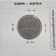 Áustria 10 Groschen 1953 Alumínio, World Coins Austria KM 2878, coin of 10 groschen 1953 Aluminium
