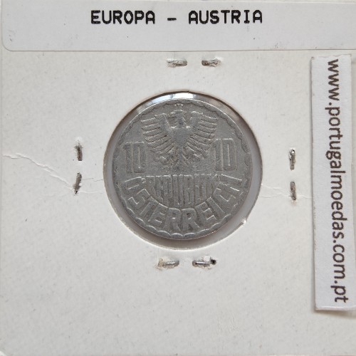 Áustria 10 Groschen 1953 Alumínio, World Coins Austria KM 2878, coin of 10 groschen 1953 Aluminium