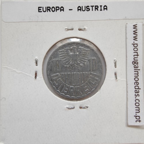Áustria 10 Groschen 1955 Alumínio, World Coins Austria KM 2878, coin of 10 groschen 1955 Aluminium