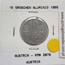 Áustria 10 Groschen 1955 Alumínio, World Coins Austria KM 2878, coin of 10 groschen 1955 Aluminium Áustria 10 Groschen 1955 Alumínio, World Coins Austria KM 2878, coin of 10 groschen 1955 Aluminium