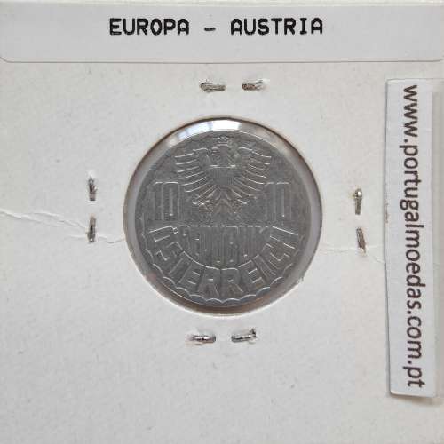 Áustria 10 Groschen 1955 Alumínio, World Coins Austria KM 2878, coin of 10 groschen 1955 Aluminium