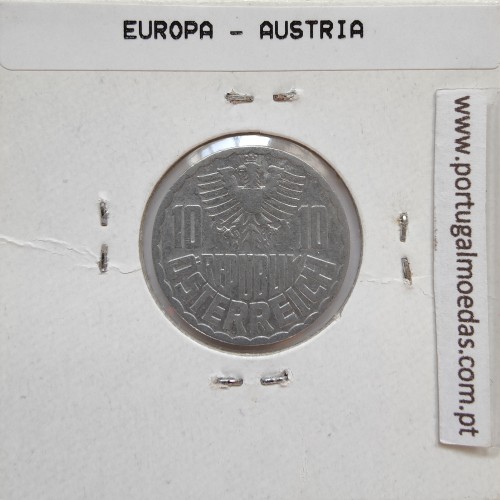 Áustria 10 Groschen 1955 Alumínio, World Coins Austria KM 2878, coin of 10 groschen 1955 Aluminium