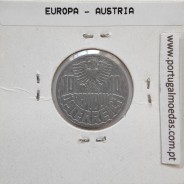 Áustria 10 Groschen 1955 Alumínio, World Coins Austria KM 2878, coin of 10 groschen 1955 Aluminium