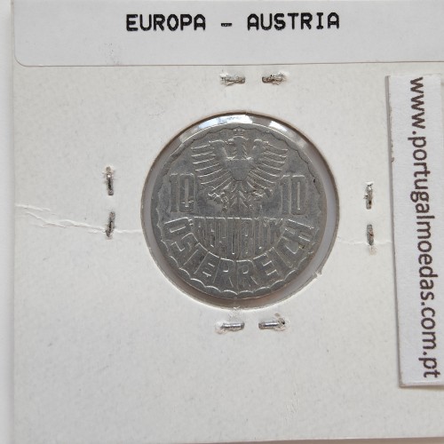 Áustria 10 Groschen 1957 Alumínio, World Coins Austria KM 2878, coin of 10 groschen 1957 Aluminium