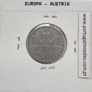 Áustria 10 Groschen 1957 Alumínio, World Coins Austria KM 2878, coin of 10 groschen 1957 Aluminium
