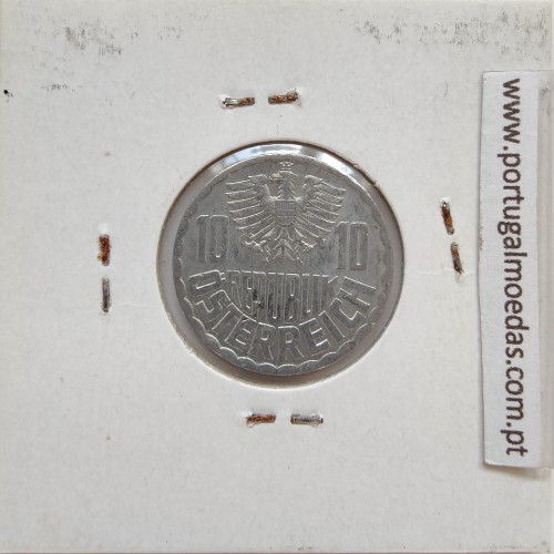 Áustria 10 Groschen 1959 Alumínio, World Coins Austria KM 2878, coin of 10 groschen 1959 Aluminium