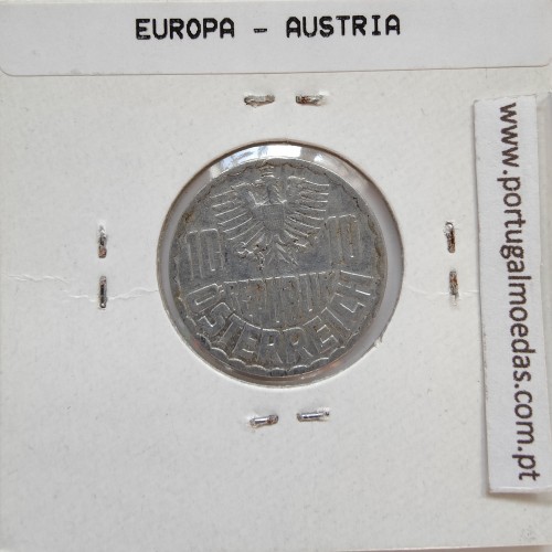 Áustria 10 Groschen 1959 Alumínio, World Coins Austria KM 2878, coin of 10 groschen 1959 Aluminium
