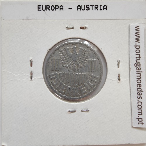 Áustria 10 Groschen 1961 Alumínio, World Coins Austria KM 2878, coin of 10 groschen 1961 Aluminium