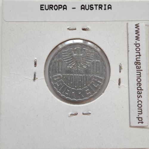Áustria 10 Groschen 1962 Alumínio, World Coins Austria KM 2878, coin of 10 groschen 1962 Aluminium