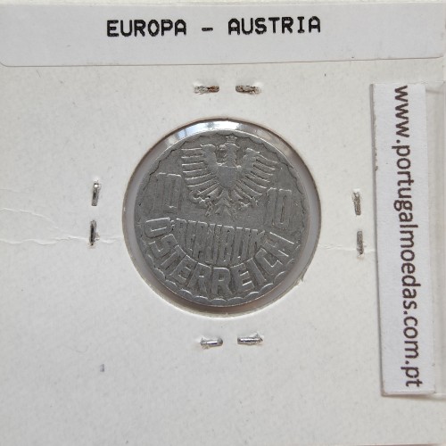 Áustria 10 Groschen 1962 Alumínio, World Coins Austria KM 2878, coin of 10 groschen 1962 Aluminium