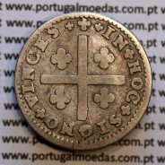Tostão Prata D. João V 1706-1750, Anv. (•✤•), Rev. (+✤+) com florões mais pequenos na legenda, World Coins Portugal KM 177