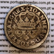 Tostão Prata D. João V 1706-1750, Anv. (•✤•), Rev. (+✤+) com florões mais pequenos na legenda, World Coins Portugal KM 177
