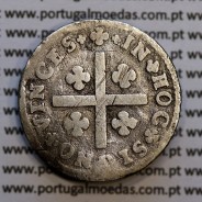 Tostão Prata D. João V 1706-1750, 100 réis,  Anverso (•✤•), Reverso (+✤+), (MBC), World Coins Portugal KM 177