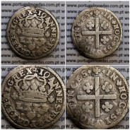 Tostão Prata D. João V 1706-1750, 100 réis,  Anverso (•✤•), Reverso (+✤+), (MBC), World Coins Portugal KM 177