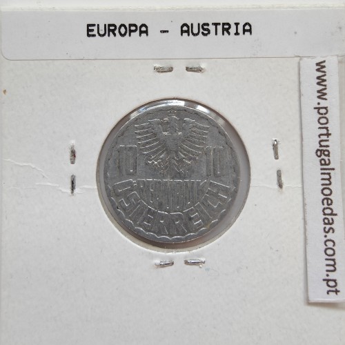 Áustria 10 Groschen 1963 Alumínio, World Coins Austria KM 2878, coin of 10 groschen 1963 Aluminium